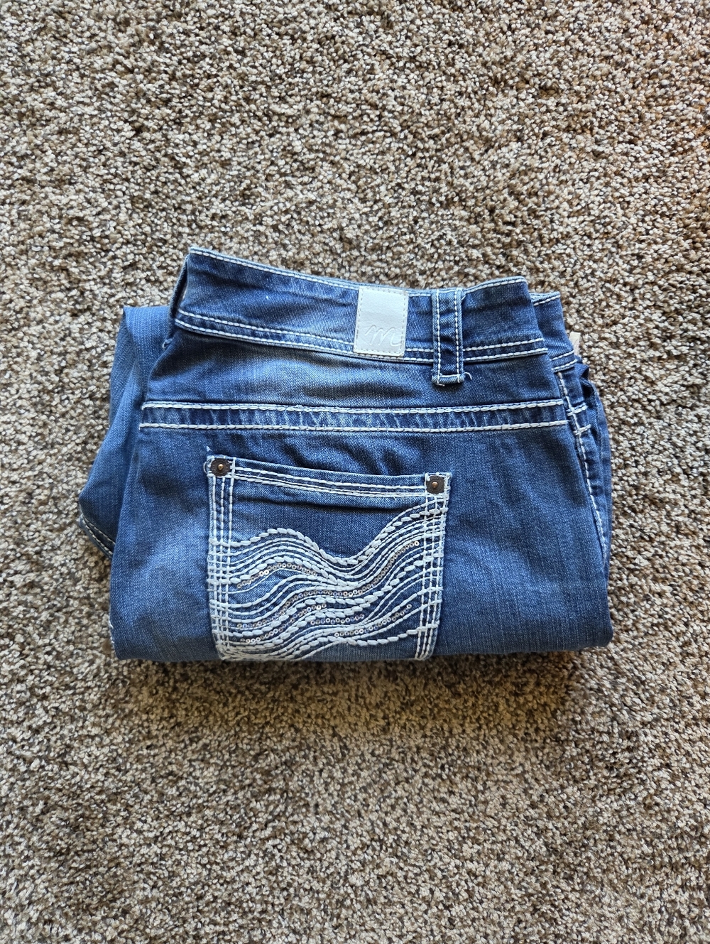 Maurices Classic Blue Women's Jeans with White Stitch Detail